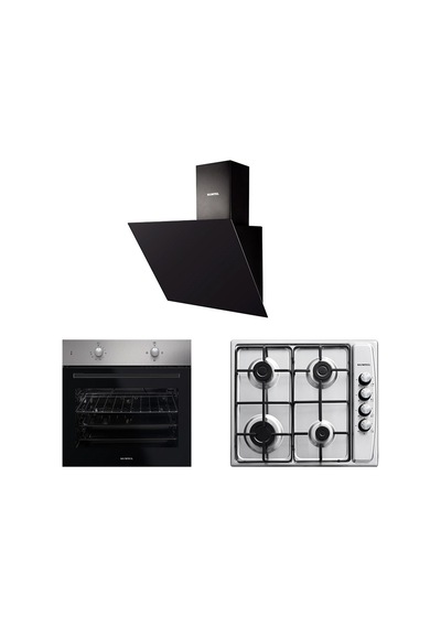 Kumtel B66-S2 - KO-410 BF - DA6-833 Turbo Inox Siyah Ankastre Set