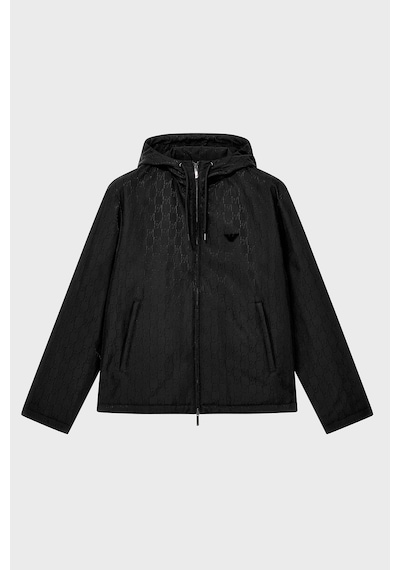Emporio Armani Logolu Relaxed Fit Kapüşonlu Suya Dayanıklı Ceket Erkek Ceket Em006736 Af29202 Fc368 Siyah