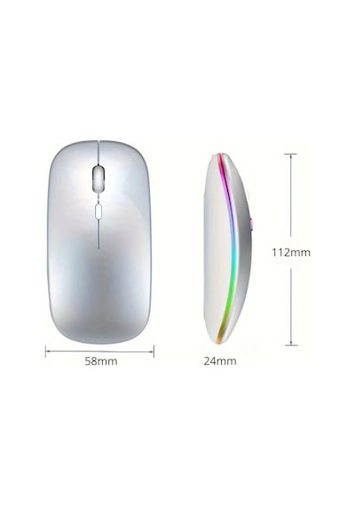 Shopy Tech Çift Mod Kablosuz Mouse Bluetooth 5.2 + 2.4g Şarjlı Sessiz Tıklama Rgb Işıklı 500 Mah Gü Diğer