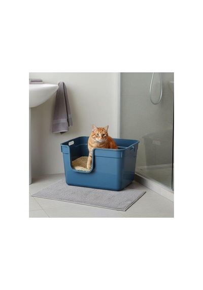Tanos Yarı Açık Kedi Tuvaleti 54x40x32 - Mavi