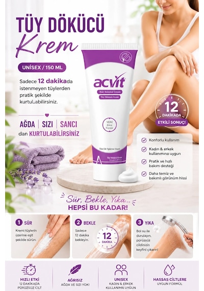 Acvit Tüy Dökücü Krem 150 ML