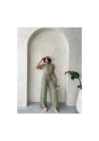 Verymoda Nakışlı Önden Baglamalı Bluz D2790 Açık Haki