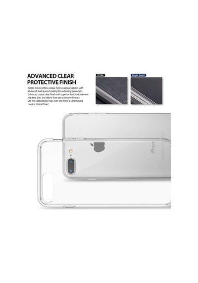 Ringke Fusion Apple Uyumlu iPhone 7/8 Plus İle Kılıf Smoke Black Tpu Bumper Extra Darbe Emici