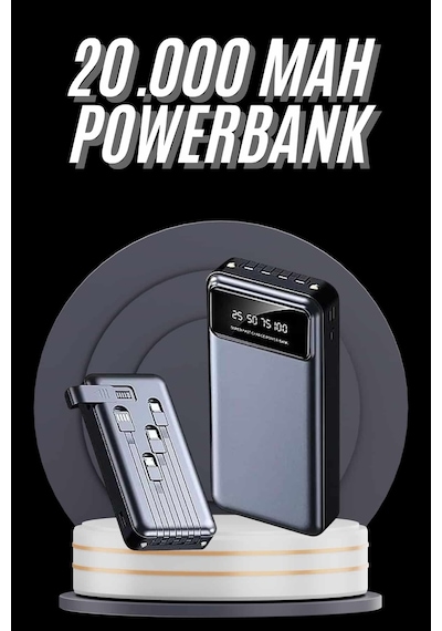 Hızlı Şarj Özellikli 20.000 Mah Dijital Göstergeli Usb Girişli Android Ve Apple Uyumlu iOS Uyumlu Powerbank Çok Rnekli Hızlı Şarj Özellikli 20.000 Mah Dijital Göstergeli Usb Girişli Android Ve Apple Uyumlu iOS Uyumlu Powerbank Çok Rnekli