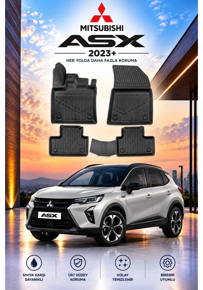 Mitsubishi Asx 2023+ Aracınıza Özel Üretim Havuzlu Paspas Takımı A+ -mod-
