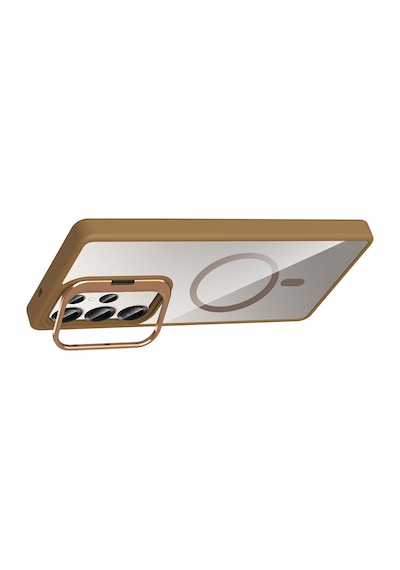 Adige Samsung Galaxy Uyumlu S25 Ultra Kılıf Etro Standlı + Kamera Lens Koruyucu Çöl Titanyum