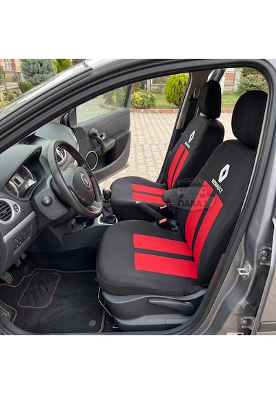 Renault Oto Koltuk Kılıfı Renault Kılıf Renault Koltuk Kılıfı Kırmızı Siyah