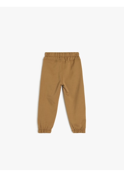 Koton Jogger Pantolon Beli Bağlamalı Cepli Deve Tüyü 5smb40033tw Taba