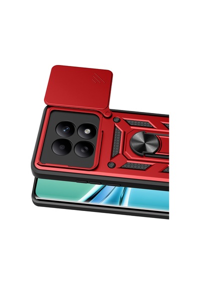 Note 15 4g Pars Lens Yüzüklü Silikon - Kırmızı