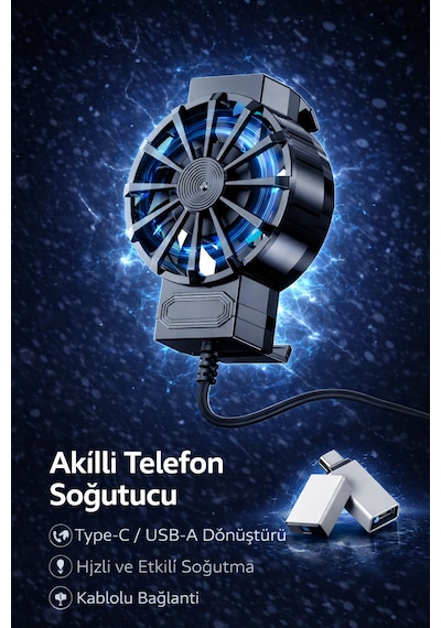 Fan Radyatörü Kablolu Telefon Soğutucu Type-c-usb Aparatı Dahil Diğer