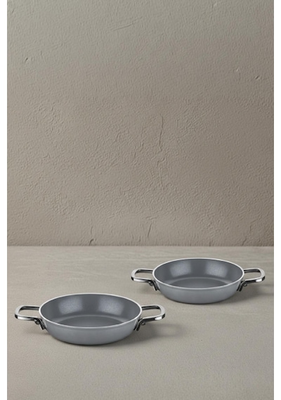 Sera Nova Bello 2 Parça Seramik Sahan Seti 20-22 Cm Gri Gri