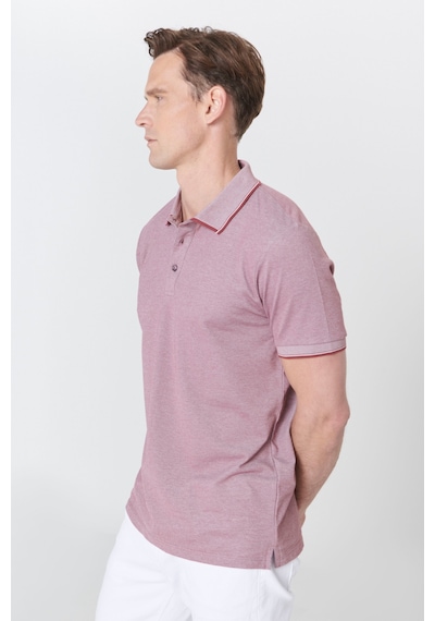 AC&Co / Altınyıldız Classics 4A4820200047BRDM Düğmeli Polo Yaka Cepsiz Slim Fit Erkek Tişört Bordo