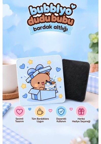Dudu Bubu Sevimli Tasarım Fincan Kupa Kahve Çay Kupası Tatlı Hediye Mavi Mavi