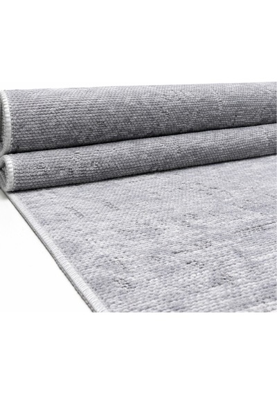 Modena İskandinav Yıkanabilir Şönil Kilim Saçaklı, Kaymaz Tabanlı Koridor Salon Oturma Çocuk Odası Halısı Gri