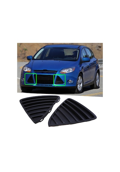 Ford Focus Mk3 Ön Tampon Panjuru Üçgen Panjur Mat Siyah Sağ Sol