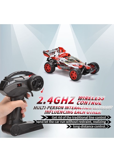 9010-1f 1:10 Kumandalı 40 Cm Dev Off-road Araba Şarjlı, 2.4ghz, Yüksek Hızlı Rc Arazi Aracı - Kırmızı