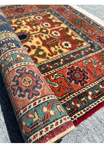 El Dokuma Bünyan Halısı Seccade 93x135 Lacivert Namazlık