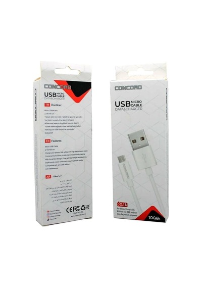Concord C-321 2.1a 100cm Micro Usb Data Ve Şarj Kablosu - Beyaz