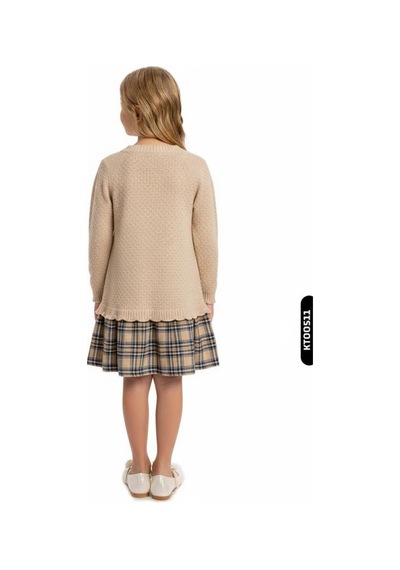 Xo Kids Kız Çocuk Elbise 3-12 Yaş 4065 Bej