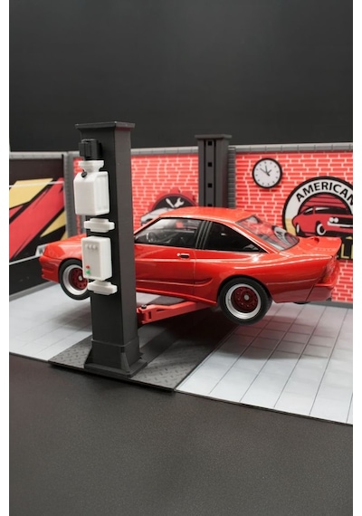 1:18 Model Araba Uyumlu Araç Kaldırma Lifti Diorama