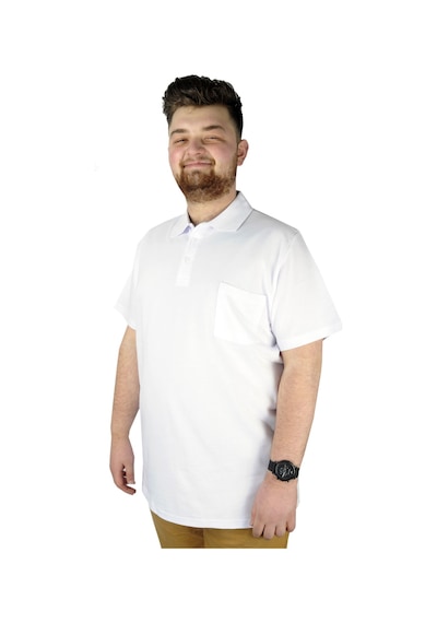 Mode Xl T-Shirt Polo Yaka Cepli Klasik 20550 Beyaz Füme