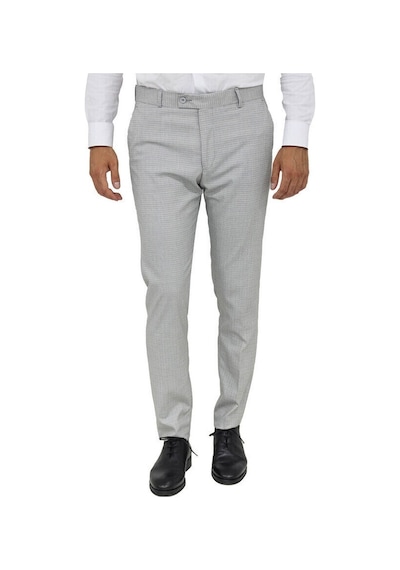 Wessi Slim Fit Kareli Kumaş Gri Erkek Pantolon Gri