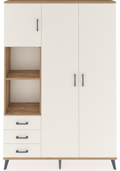 Arges Dolap 6 Raflı 3 Çekmeceli Tek Askılı 132x30x195 Çam-aytaşı/aytaşı Aytası/aytası Arges Dolap 6 Raflı 3 Çekmeceli Tek Askılı 132x30x195 Çam-aytaşı/aytaşı Aytası/aytası