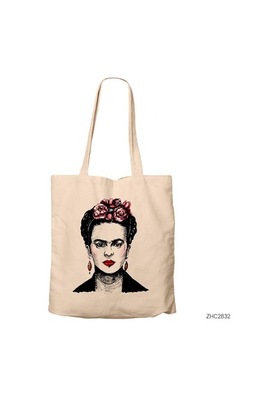 Frida Kahlo Portre - 5 Kanvas Bez Çanta Çok Renkli