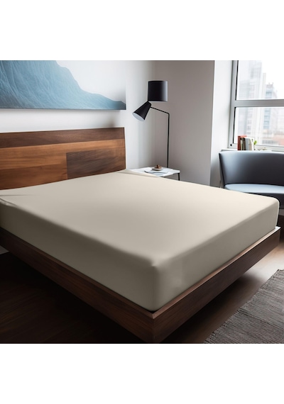 Soley Mix & Match Plain %100 Pamuklu Ranforce 100 X 200 Tek Kişilik Çarşaf Ekru