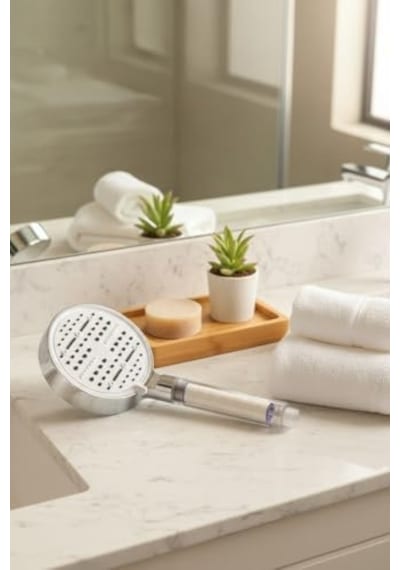 Krom Filtreli Duş Başlığı 6 Modlu Yüksek Basınçlı Tasarruflu El Duşu Kireç Önleyici Mineral Filtreli Banyo Duş Başlığı 12,5 Cm Geniş Başlıklı Evrensel Uyumlu