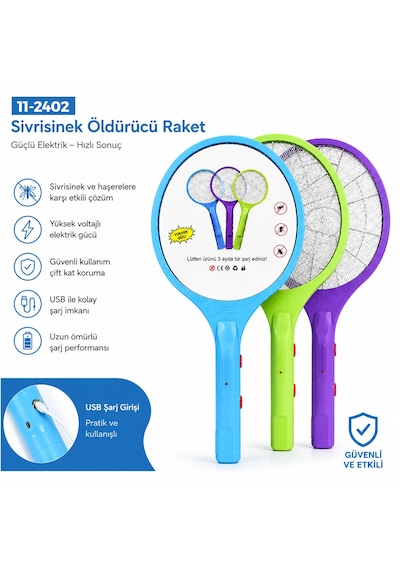 Renkli Raket Modeli Elektronik Sinek Öldürücü Cız Makine Herhangi Bir Renk Gönderilir 4801