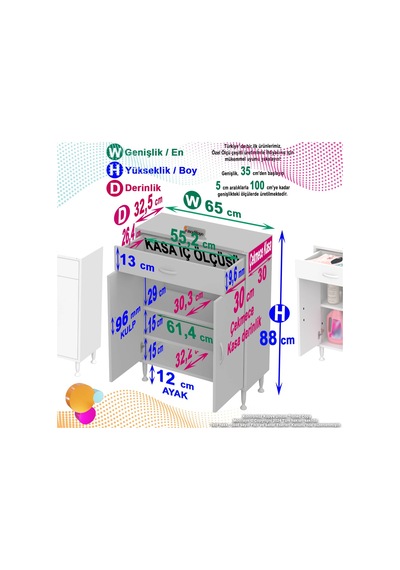 Eliusta Taha 65 Cm 3 Bölmeli Beyaz Çok Amaçlı Dolap 2 Raflı Banyo Mutfak Dolabı 65x88x32,5 Cm Düzenleyici Beyaz Eliusta Taha 65 Cm 3 Bölmeli Beyaz Çok Amaçlı Dolap 2 Raflı Banyo Mutfak Dolabı 65x88x32,5 Cm Düzenleyici Beyaz