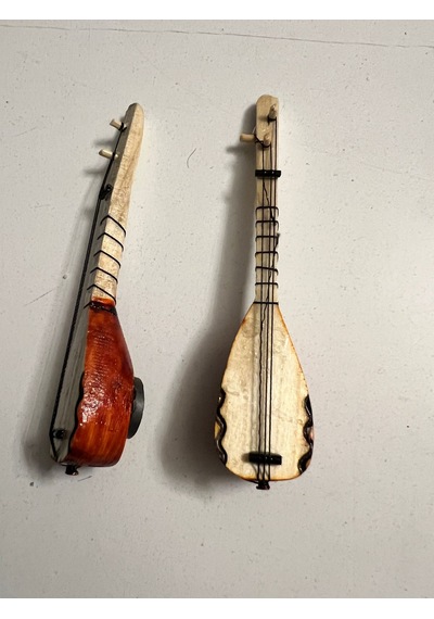2 Adet Birden 10 Cm Magnetli Minyatür Saz Bağlama Buz Dolabı Süsü