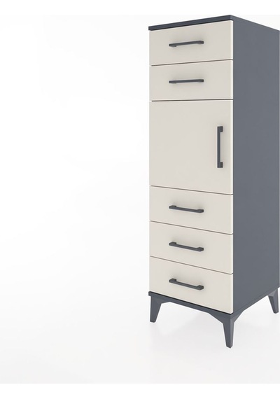 Hyperion Dolap Tek Raflı 5 Çekmeceli Tek Kapaklı 44x44x134 Antrasit-aytaşı Antrasit Hyperion Dolap Tek Raflı 5 Çekmeceli Tek Kapaklı 44x44x134 Antrasit-aytaşı Antrasit