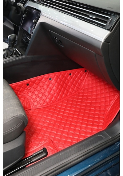 Honda Cıvıc Fd6 2007-2011 Kırmızı Renk 8d Diamond Premium Kaymaz Deri Oto Paspas