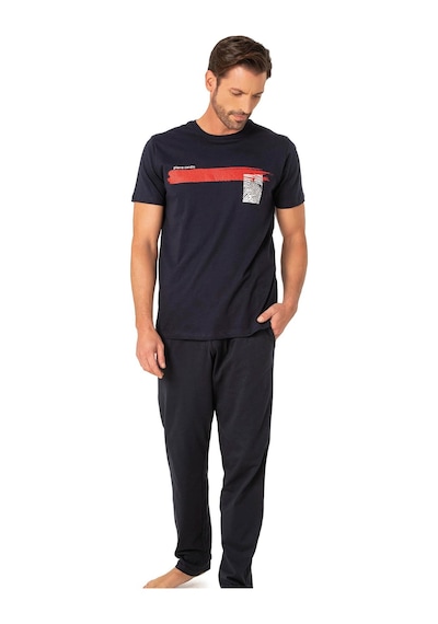 Pierre Cardin 6077 Erkek Penye Pijama 25y Mavi