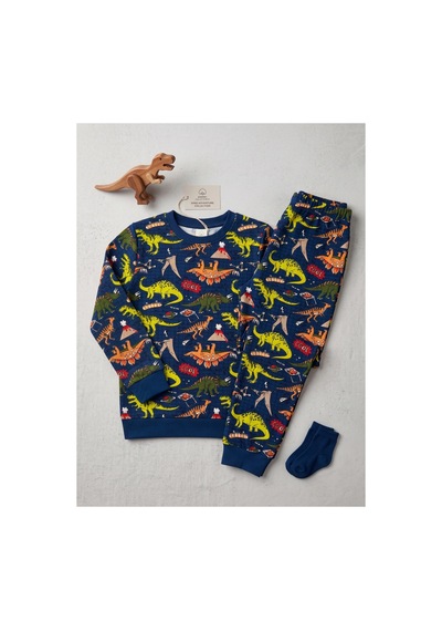 Deniva Kids Erkek Çocuk Lacivert Dinozor Desenli Uzun Kollu Sweatshirt Ve Jogger Alt Üst Takım Deniva Kids Erkek Çocuk Lacivert Dinozor Desenli Uzun Kollu Sweatshirt Ve Jogger Alt Üst Takım
