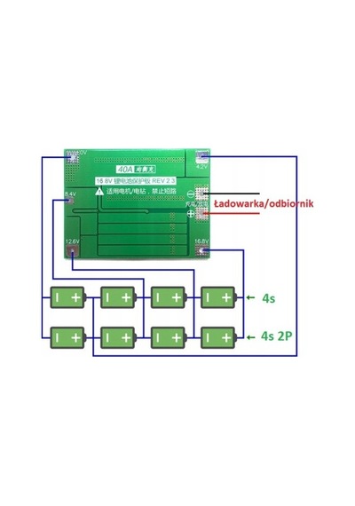 Li-ıon Bms 4s 40a 18650 Pil Balansör Modülü