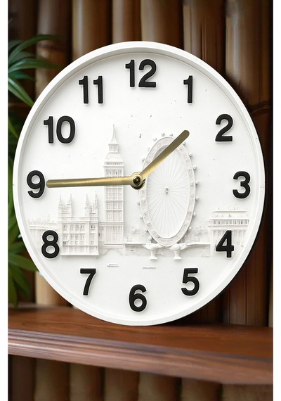 Londra Esintili Mdf Duvar Saati 3d Görünümlü 2d Hd Baskı 33 Cm Sdw280 Renkli