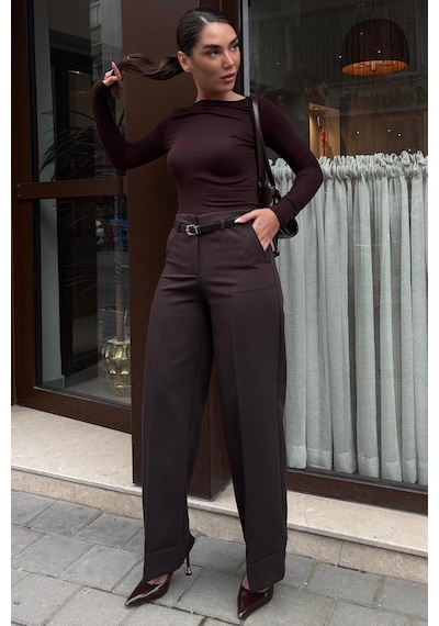 Madmext Acı Kahverengi Geniş Paça Normal Bel Kemerli Pantolon Mg2735 Acı Kahverengi Madmext Acı Kahverengi Geniş Paça Normal Bel Kemerli Pantolon Mg2735 Acı Kahverengi