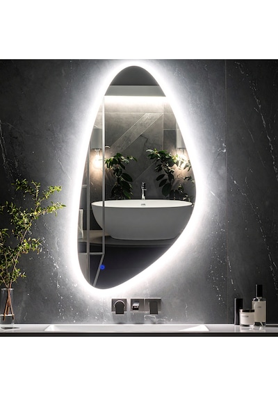 Alvora Beyaz Led'li Lazer Kumlamalı Lavabo & Banyo Aynası Dokunmatik Sensörlü 120 X 60 Cm