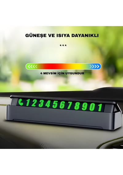 Araç İçi Gizlenebilir Telefon Numaratörü Manyetik Kapaklı Park Telefon Numarası Gösterici