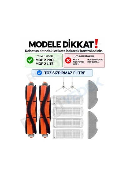 Mop 2 Pro Beyaz Mjst1shw Uyumlu Yedek Fırça Filtre Mop Seti-10 Parça Sku: Zeusb0bwv7r5fg