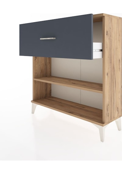 Arges Şifonyer Tek Raflı Tek Çekmeceli 88x30x96 Çam-antrasit Çam