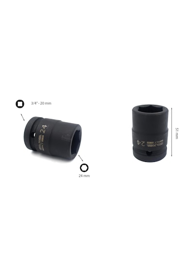 Ceta Form 24 mm 3/4” 6 Köşe Havalı Lokma Anahtar C72-H24