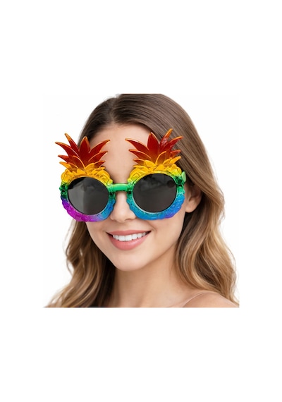 Go İthalat Tropikal Ananas Tasarımlı Renkli Hawaii Parti Gözlüğü 0-99