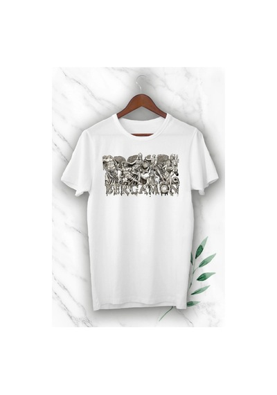 Startmore Unısex Beyaz Mitoloji Antik Kent Bergamon Baskılı T-shirt Beyaz