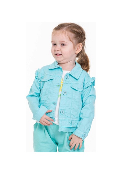 Xo Kids Kız Fırfırlı Gömlek 9-36 Ay Yaş 34709 Mavi