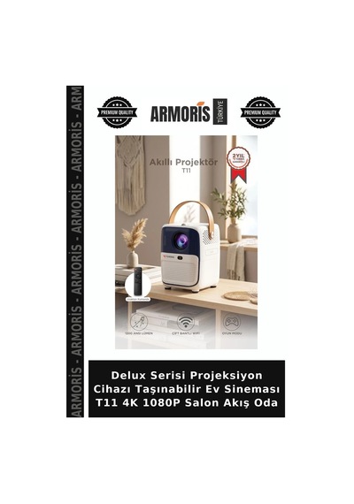 Delux Serisi Projeksiyon Cihazı Taşınabilir Ev Sineması T11 4k 1080p Salon Akış Oda