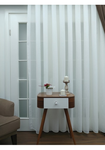 Evdepo Home Kullanıma Hazır Keten Tül Perde (540841891)